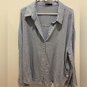Striped blue and white women’s blouse